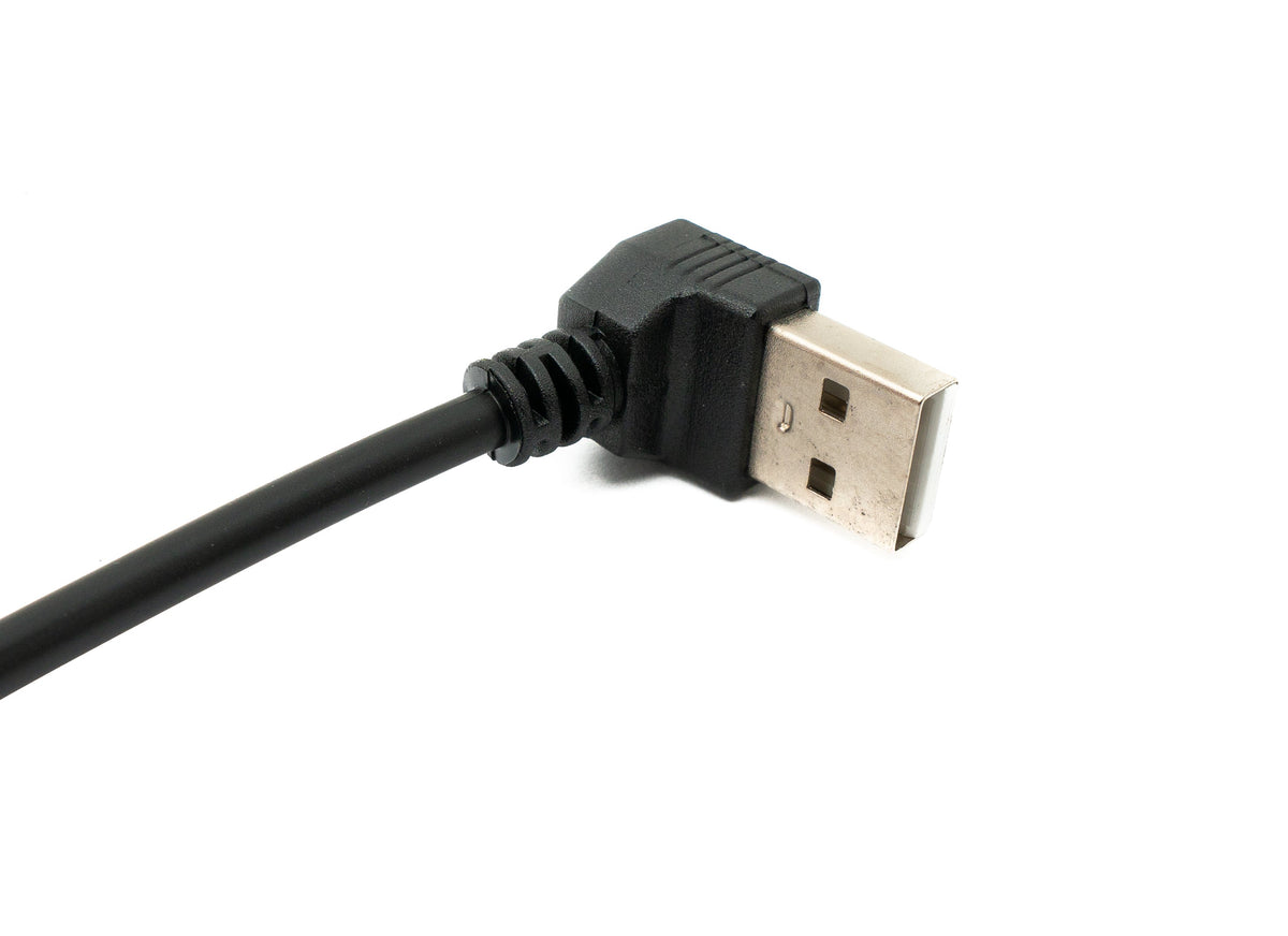 USB 2.0 Kabel 30 cm Typ A Stecker zu Micro B Stecker Winkel Left Up Angled | System-S