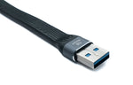 USB 3.1 Gen 2 Kabel 10 cm Typ A Stecker zu Stecker Flachkabel 10 Gbit/s 100W | System-S