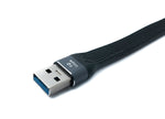 USB 3.1 Gen 2 Kabel 10 cm Typ A Stecker zu Stecker Flachkabel 10 Gbit/s 100W | System-S
