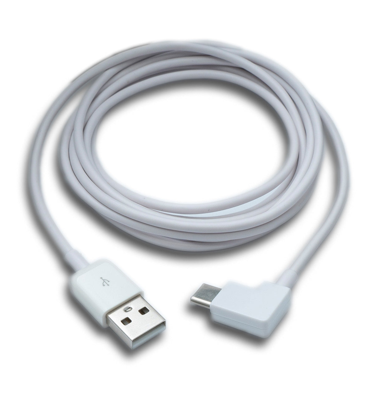 USB 3.1 Kabel 200 cm Typ C Stecker zu 2.0 A Buchse Winkel in weiss | System-S