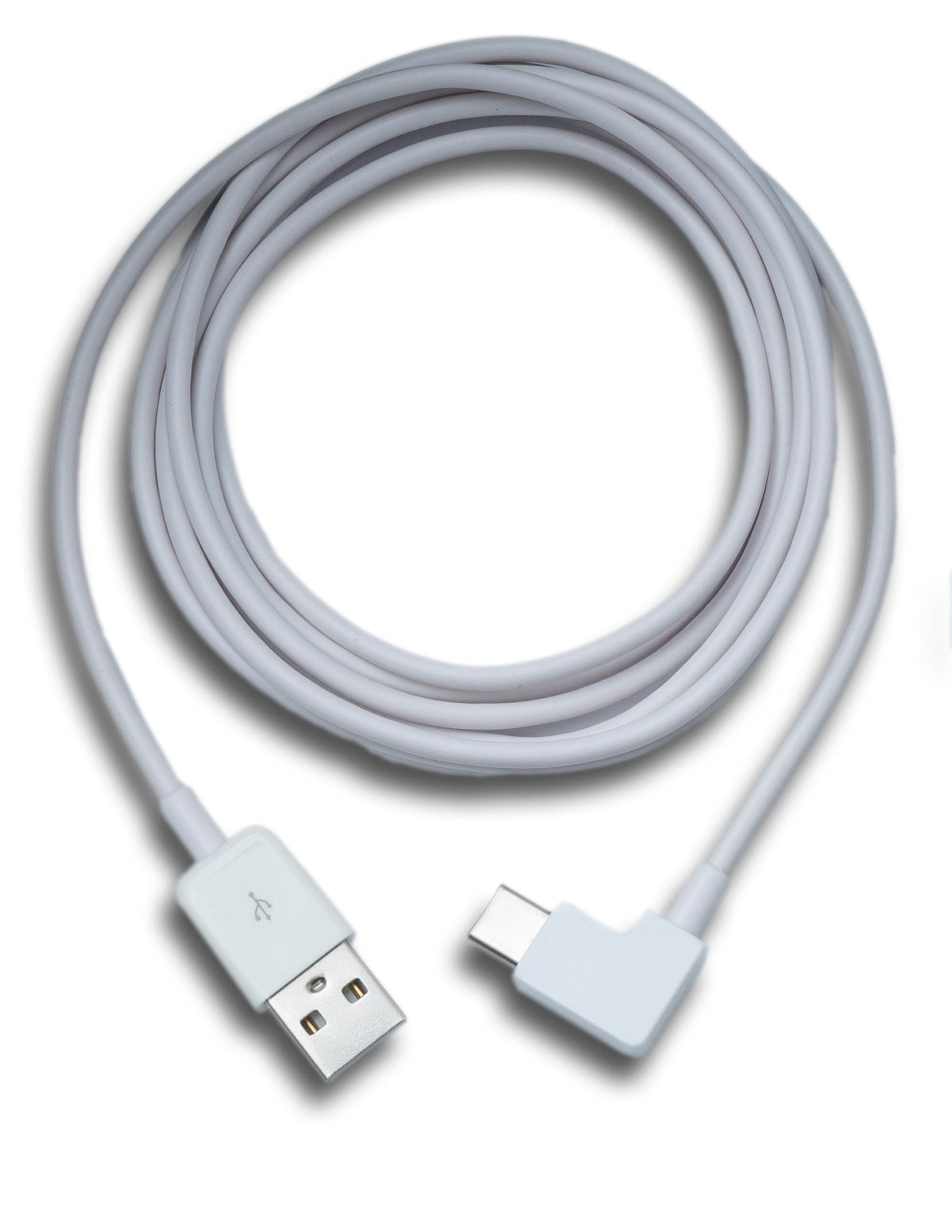 USB 3.1 Kabel 200 cm Typ C Stecker zu 2.0 A Buchse Winkel in weiss | System-S