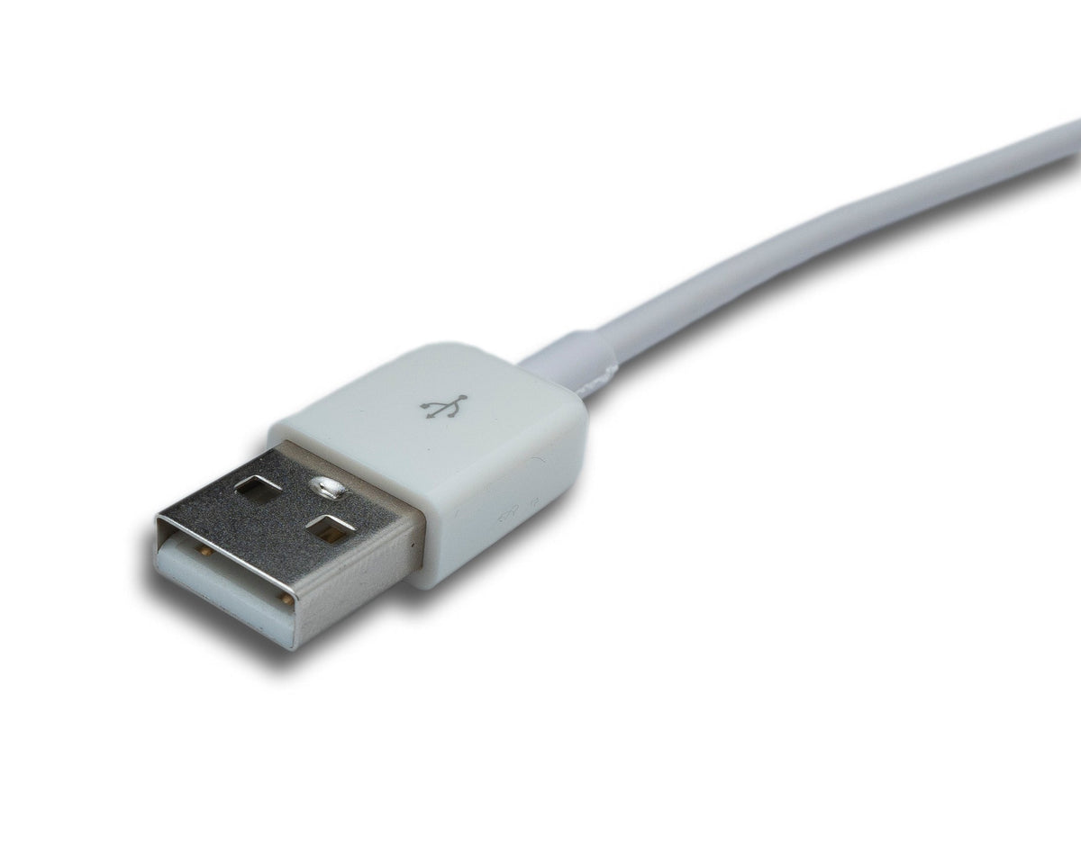USB 3.1 Kabel 200 cm Typ C Stecker zu 2.0 A Buchse Winkel in weiss | System-S