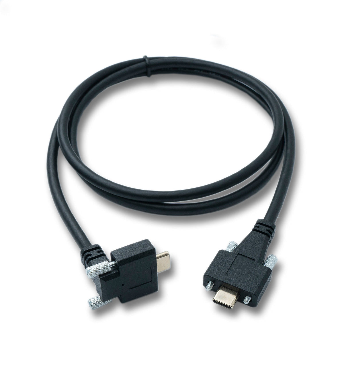 USB 3.1 Gen 2 Kabel 100 cm Typ C Stecker zu Stecker Panel Mount Winkel Up Down Angled 10 Gbit/s 100W | System-S