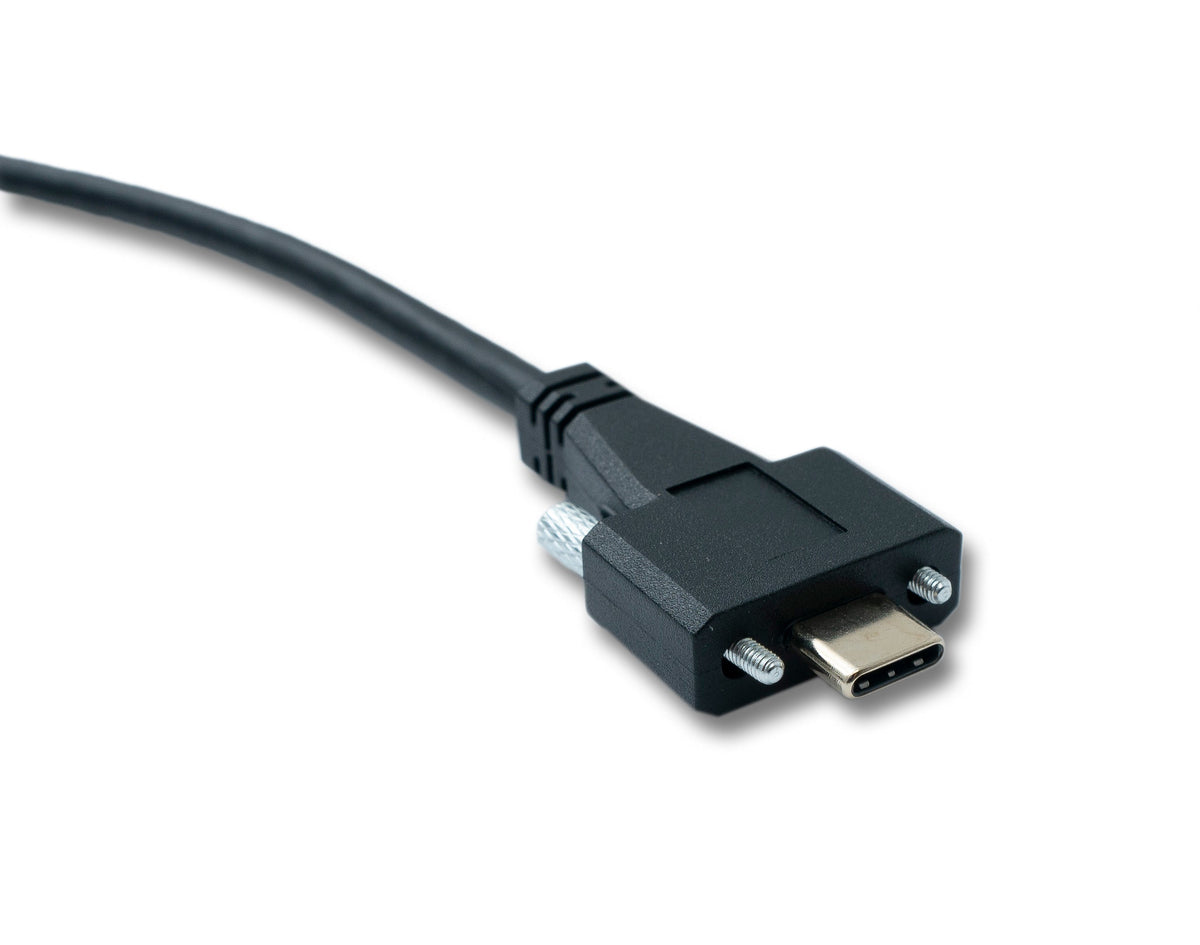 USB 3.1 Gen 2 Kabel 100 cm Typ C Stecker zu Stecker Panel Mount Winkel Up Down Angled 10 Gbit/s 100W | System-S