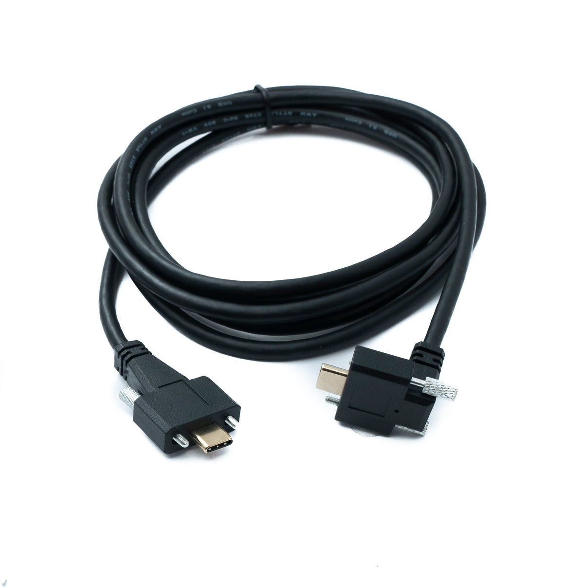 USB 3.1 Gen 2 Kabel 2 m Typ C Stecker zu Stecker Panel Mount Winkel Up Down Angled 10 Gbit/s 100W | System-S