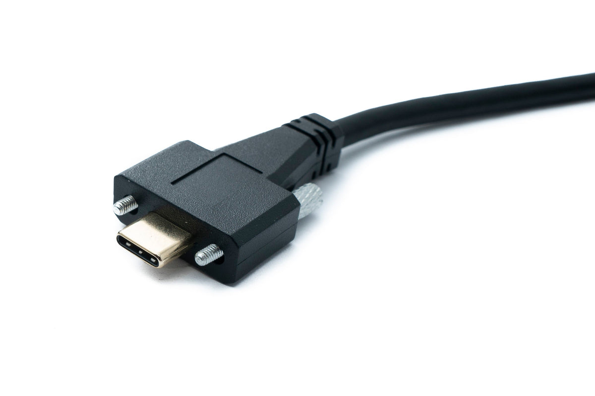 USB 3.1 Gen 2 Kabel 2 m Typ C Stecker zu Stecker Panel Mount Winkel Up Down Angled 10 Gbit/s 100W | System-S