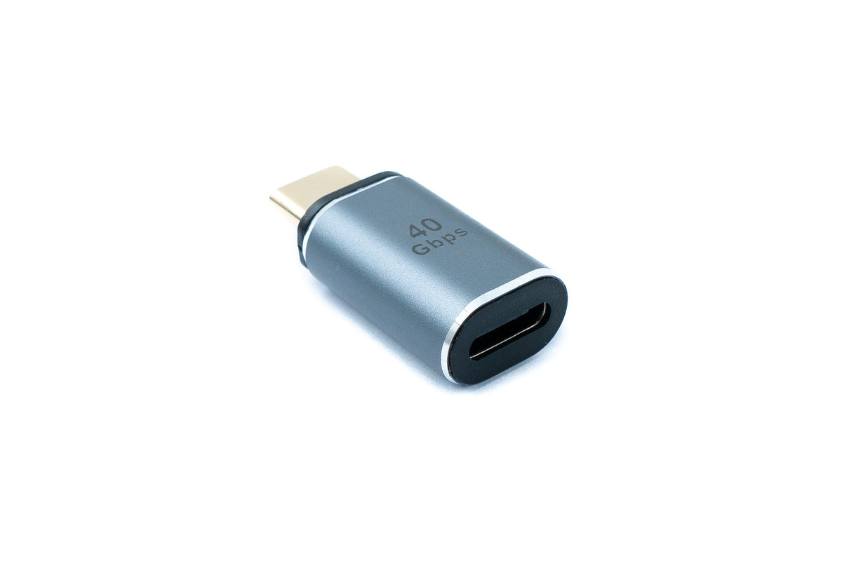 USB4 USB Adapter Typ C Stecker zu Buchse 40 Gbit/s USB 4.0 Kabel in Grau 100W | System-S