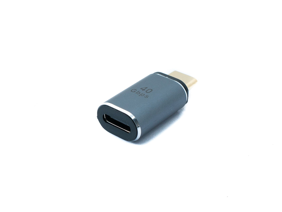 USB4 USB Adapter Typ C Stecker zu Buchse 40 Gbit/s USB 4.0 Kabel in Grau 100W | System-S
