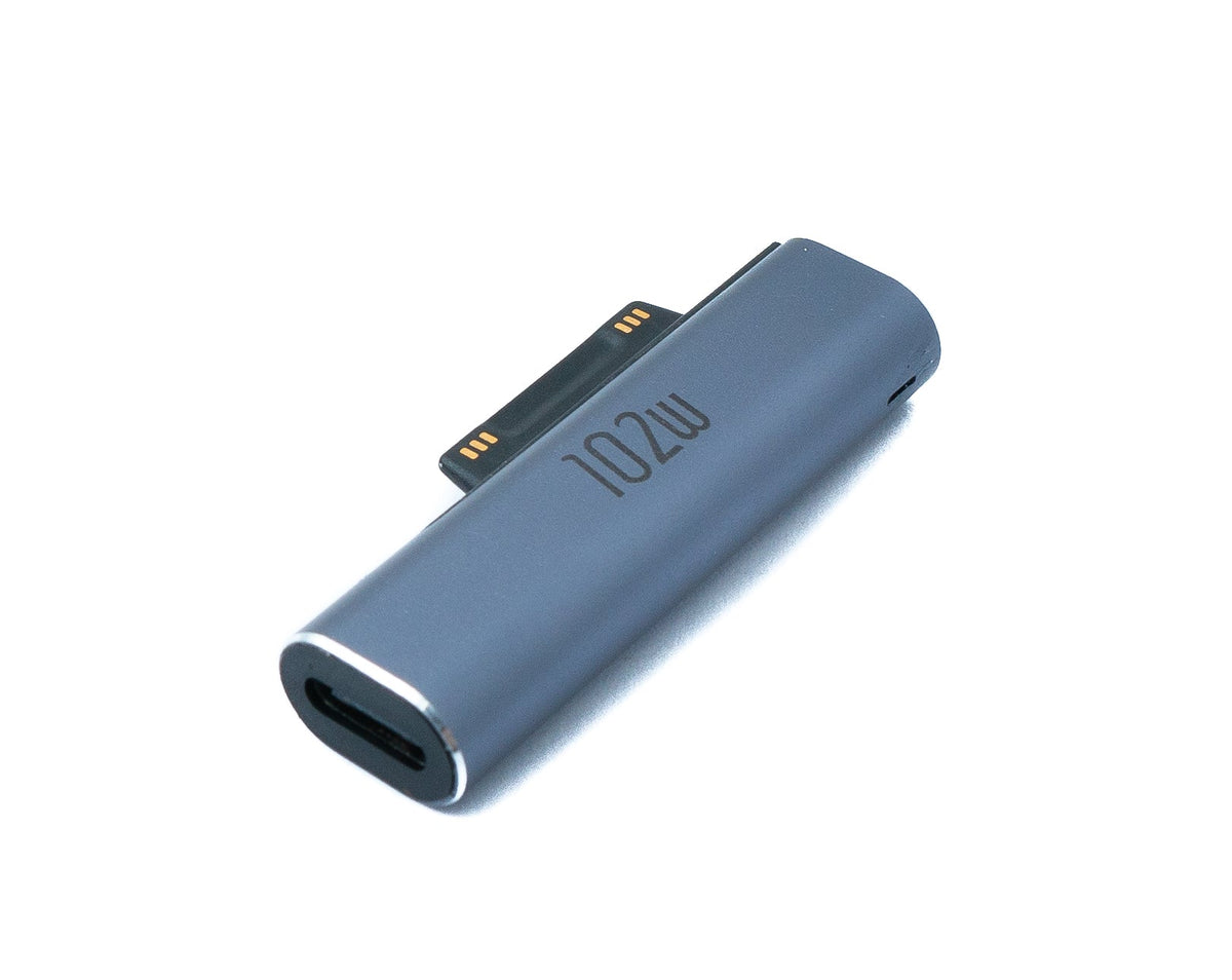 USB 3.1 Adapter Typ C Buchse für Microsoft Surface Pro 7 8 5 4 3 Go Kabel in Grau | System-S