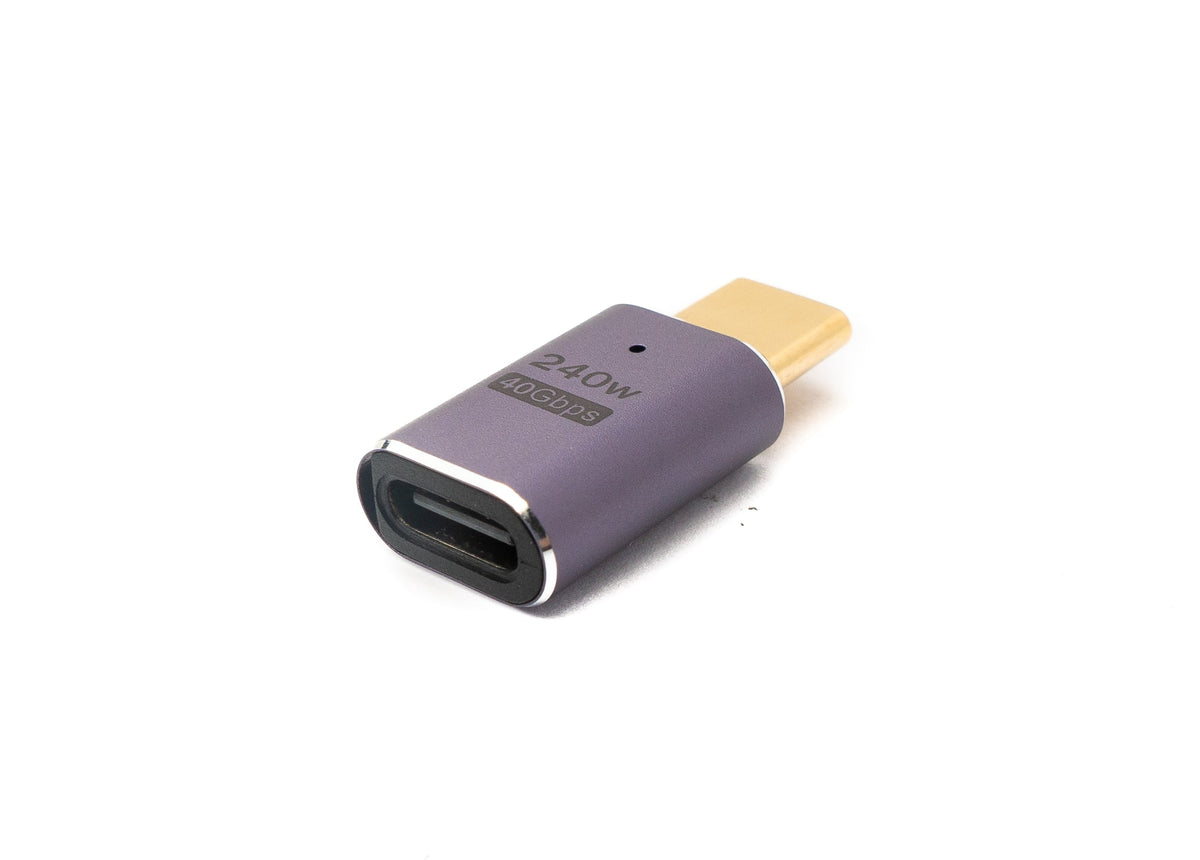 USB4 Adapter Typ C Stecker zu Buchse 40 Gbit/s USB 4.0 Kabel  240 W in Grau | System-S