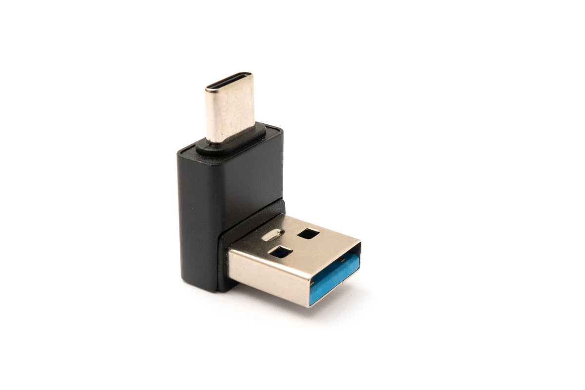 USB 3.0 Adapter Typ A Stecker zu 3.1 C Stecker Winkel 5 Gbit/s Adapter in Schwarz | System-S