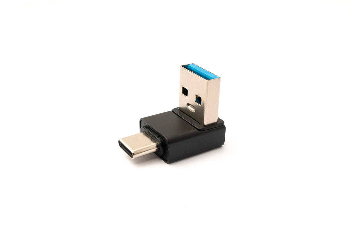 USB 3.0 Adapter Typ A Stecker zu 3.1 C Stecker Winkel 5 Gbit/s Adapter in Schwarz | System-S
