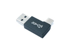 USB 2.0 Adapter Typ A Stecker zu 3.1 C Stecker Winkel Adapter in Schwarz | System-S