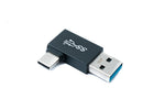 USB 3.0 Adapter Typ A Stecker zu 3.1 C Stecker Winkel 5 Gbit/s Adapter in Schwarz | System-S