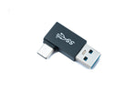 USB 3.0 Adapter Typ A Stecker zu 3.1 C Stecker Winkel 5 Gbit/s Adapter in Schwarz | System-S