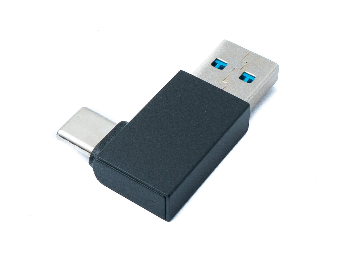 USB 3.0 Adapter Typ A Stecker zu 3.1 C Stecker Winkel 5 Gbit/s Adapter in Schwarz | System-S