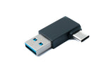 USB 3.0 Adapter Typ A Stecker zu 3.1 C Stecker Winkel 5 Gbit/s Adapter in Schwarz | System-S