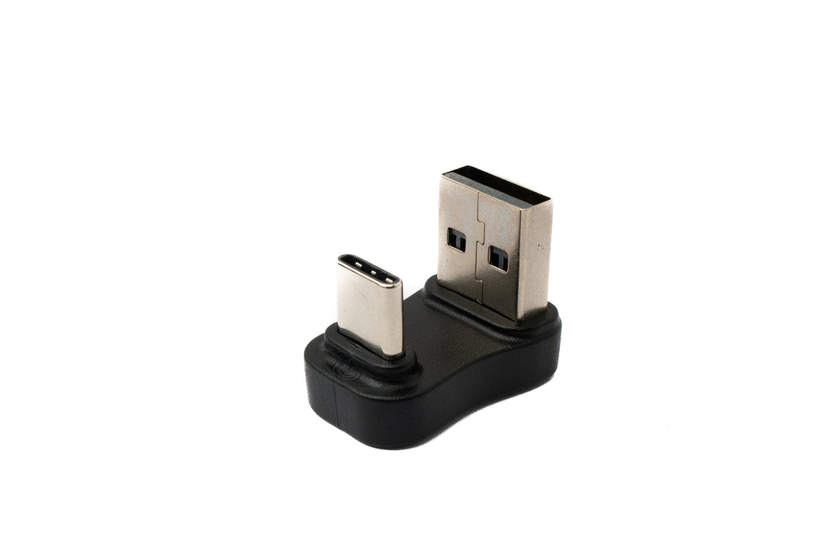 USB 2.0 Adapter Typ A Stecker zu 3.1 C Stecker U Turn 180° Winkel Adapter in Schwarz | System-S