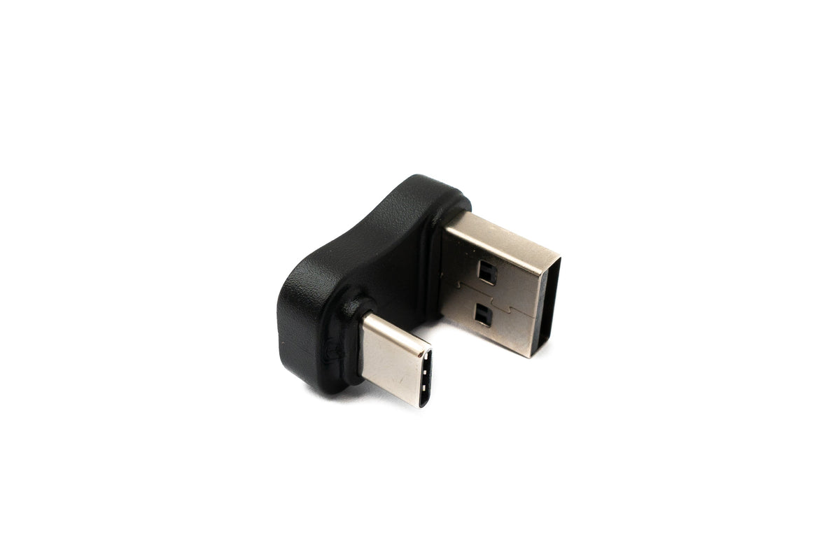 USB 2.0 Adapter Typ A Stecker zu 3.1 C Stecker U Turn 180° Winkel Adapter in Schwarz | System-S