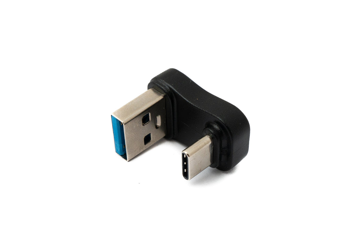 USB 3.0 Adapter Typ A Stecker zu 3.1 C Stecker U Turn 180° Winkel 5 Gbit/s Adapter in Schwarz | System-S