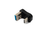 USB 3.0 Adapter Typ A Stecker zu 3.1 C Stecker U Turn 180° Winkel 5 Gbit/s Adapter in Schwarz | System-S