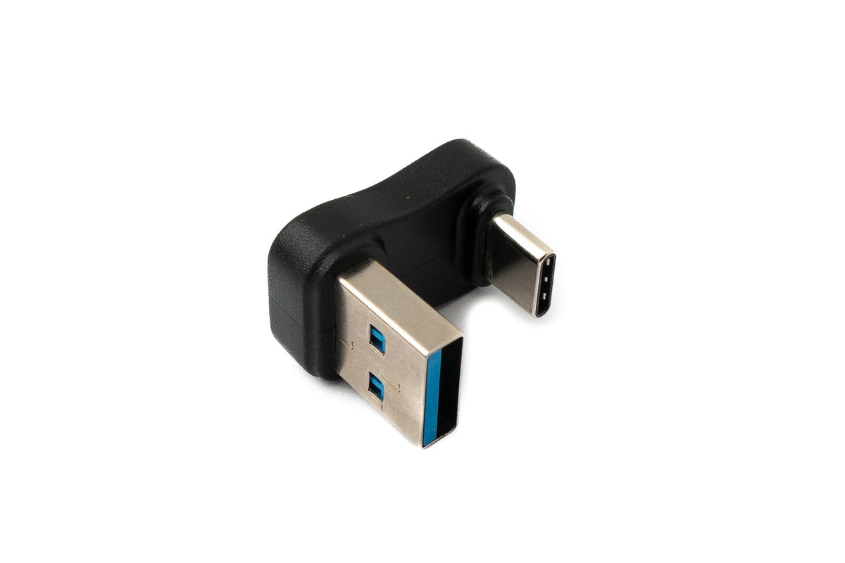 USB 3.0 Adapter Typ A Stecker zu 3.1 C Stecker U Turn 180° Winkel 5 Gbit/s Adapter in Schwarz | System-S