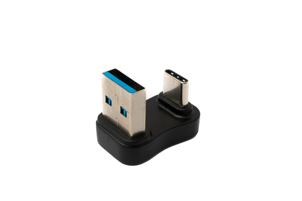 USB 3.0 Adapter Typ A Stecker zu 3.1 C Stecker U Turn 180° Winkel 5 Gbit/s Adapter in Schwarz | System-S