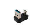USB 3.0 Adapter Typ A Stecker zu 3.1 C Stecker U Turn 180° Winkel 5 Gbit/s Adapter in Schwarz | System-S