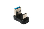 USB 3.0 Adapter Typ A Stecker zu 3.1 C Stecker U Turn 180° Winkel 5 Gbit/s Adapter in Schwarz | System-S