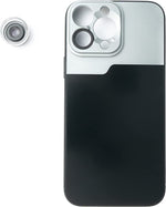 Makro Linse 30x Mikroskop Filter mit Hülle in Schwarz für iPhone 14 Pro Max | System-S