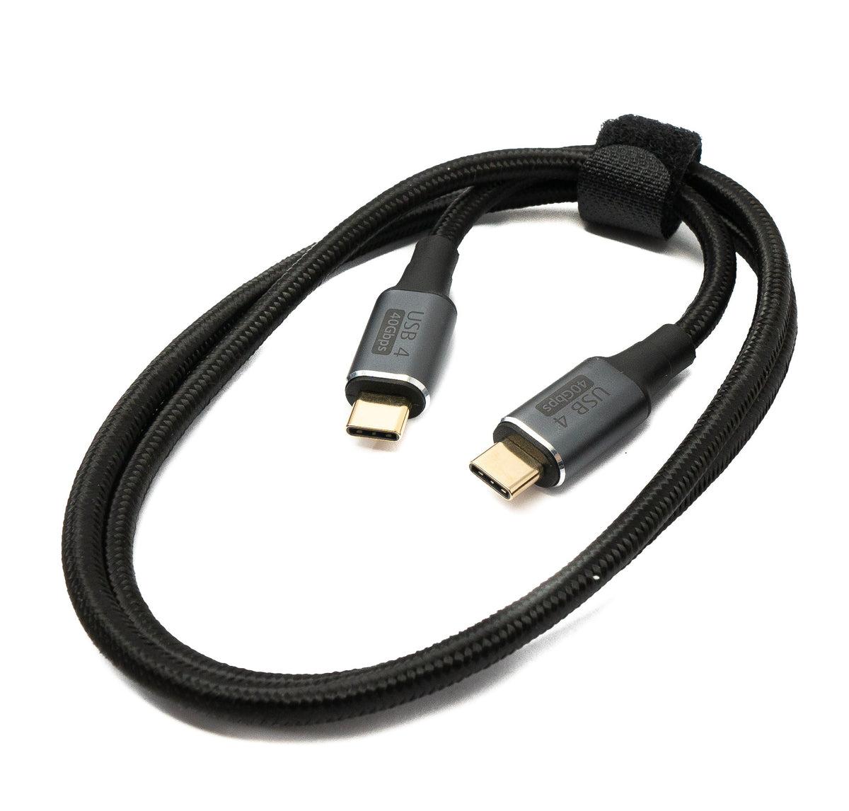 USB4 USB Kabel 80 cm Typ C Stecker zu Stecker 40 Gbit/s USB 4.0 geflochten Schwarz | System-S