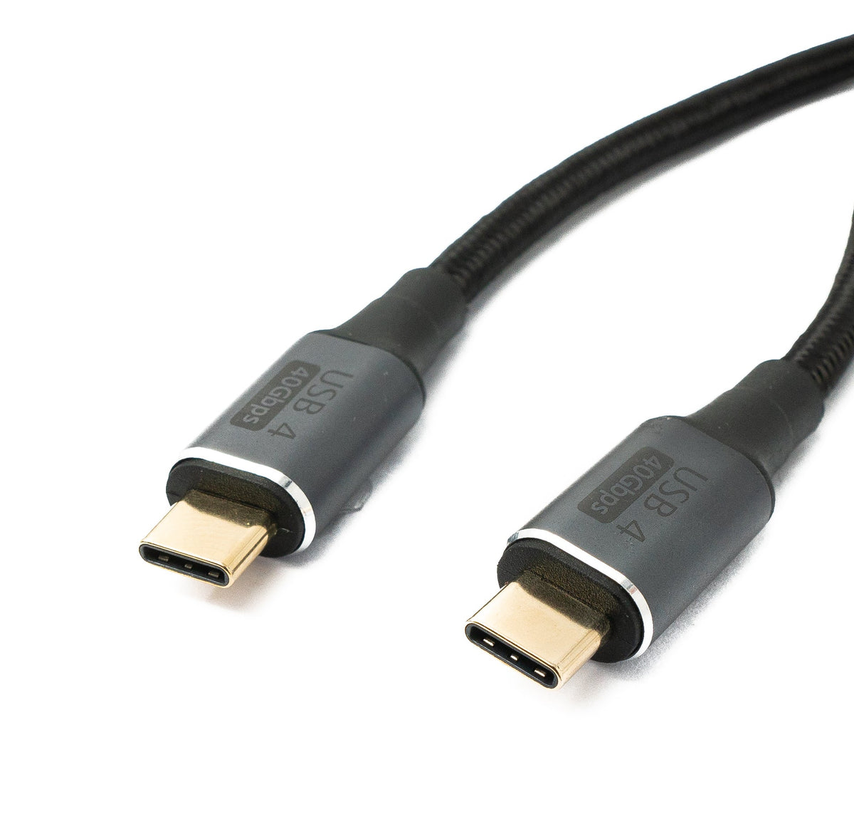 USB4 USB Kabel 80 cm Typ C Stecker zu Stecker 40 Gbit/s USB 4.0 geflochten Schwarz | System-S