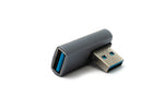 USB 3.0 Gen 2 Adapter Typ A Buchse zu Stecker Winkel Kabel in Grau | System-S