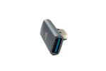 USB 3.0 Gen 2 Adapter Typ A Buchse zu Stecker Winkel Kabel in Grau | System-S