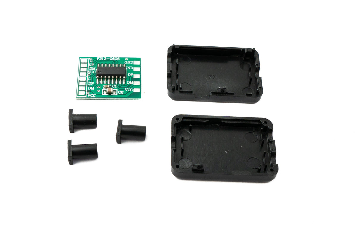 USB 2.0 PCBA Hub 1 zu 2 Splitter mit Hülle Leiterplatte Adapter in Schwarz | System-S
