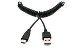 USB Type C 3.1 zu USB 2.0 Spiralkabel Datenkabel Ladekabel Kabel 30 -50 cm schwarz | System-S