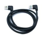 USB 3.0 Kabel 100 cm Typ A Stecker zu Stecker Winkel in Schwarz | System-S