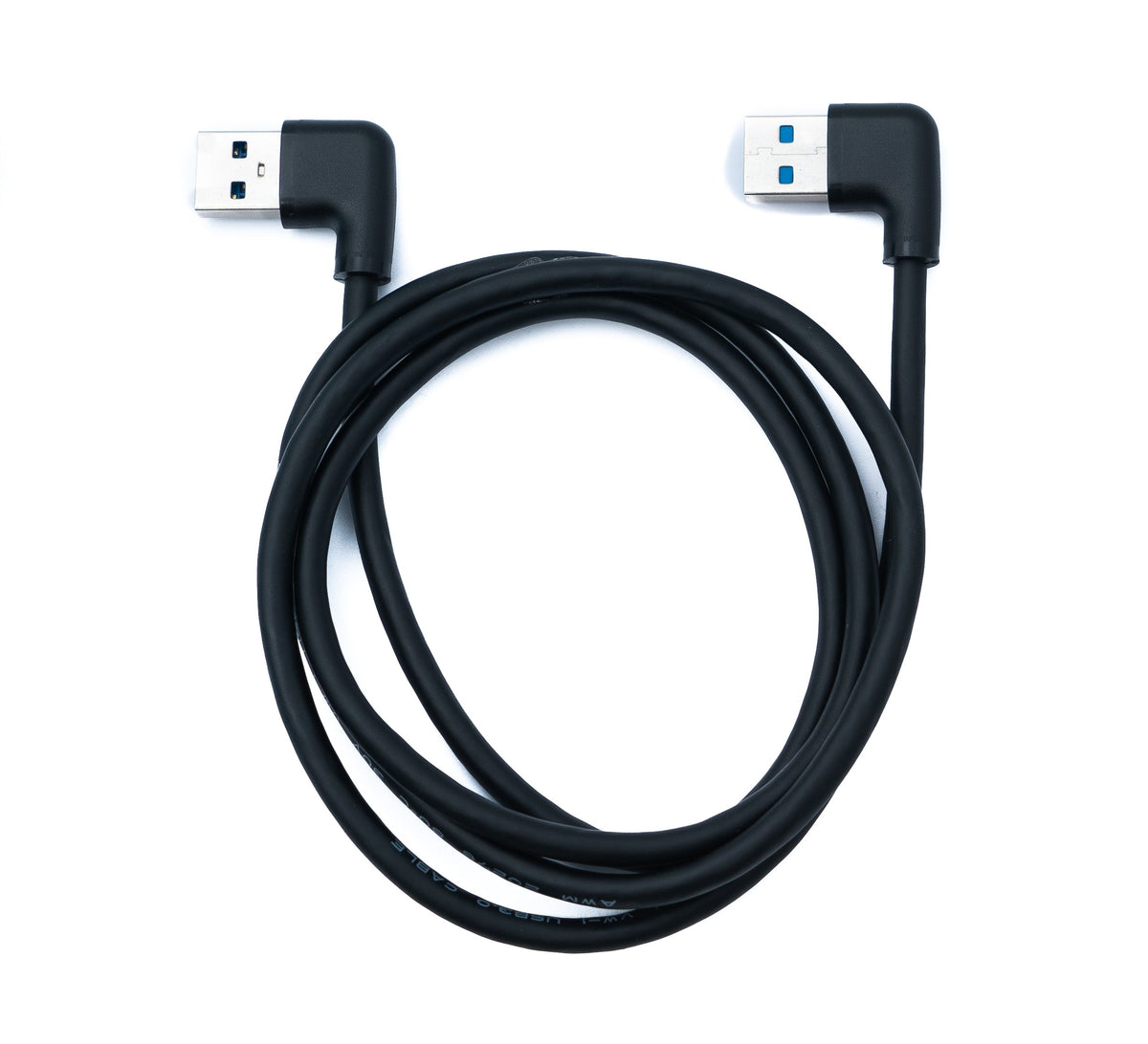 USB 3.0 Kabel 100 cm Typ A Stecker zu Stecker Winkel in Schwarz | System-S