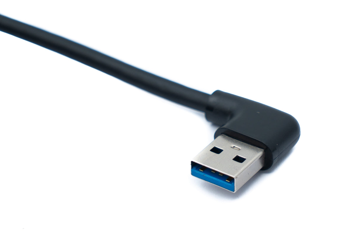 USB 3.0 Kabel 100 cm Typ A Stecker zu Stecker Winkel in Schwarz | System-S