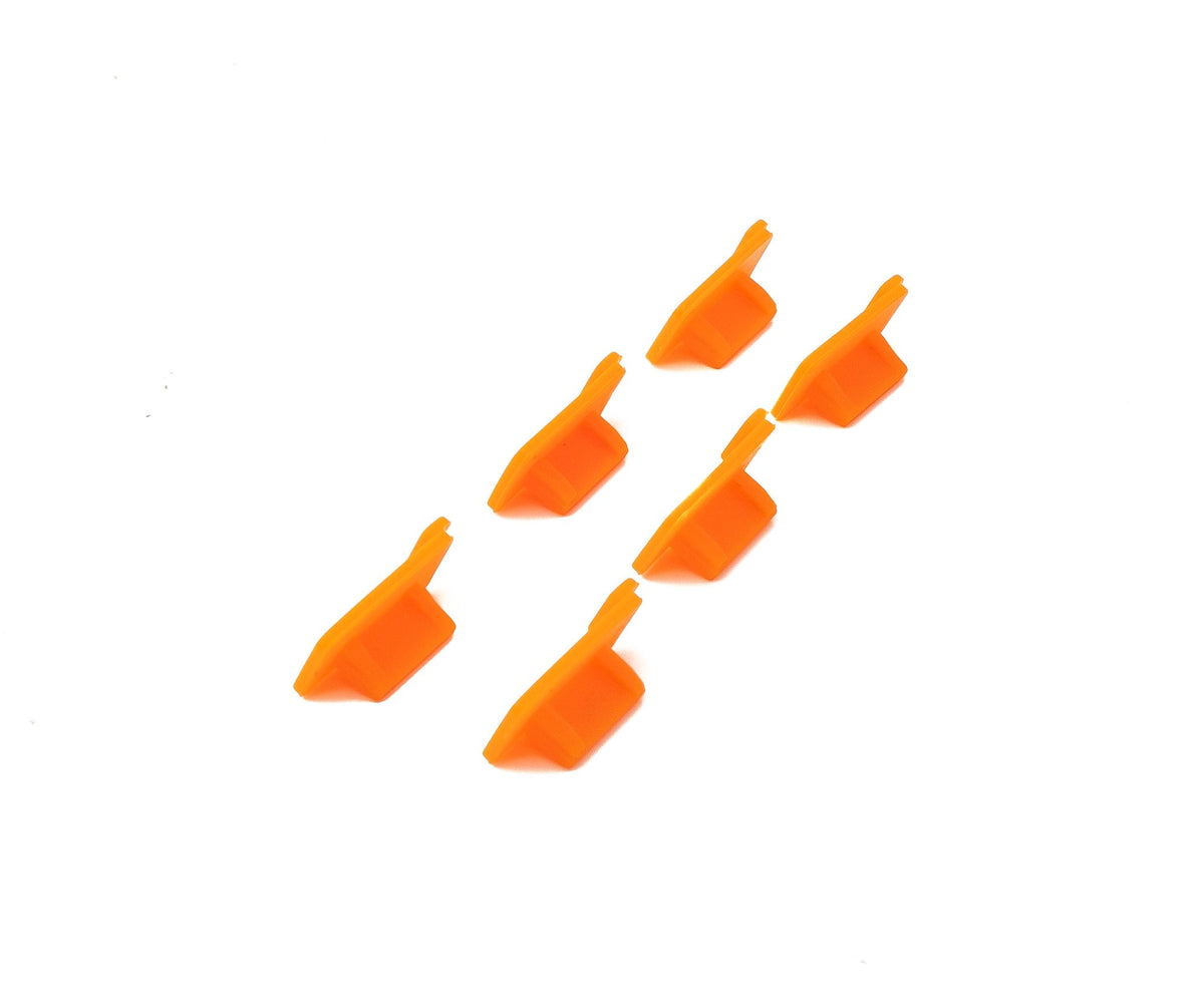 6x USB Typ A Anti Staub Schutz Abdeckung aus Silikon in Orange | System-S