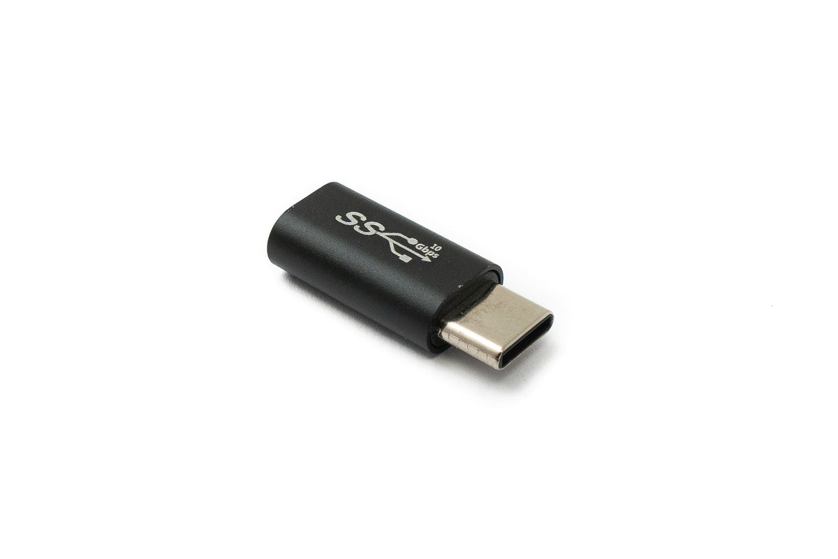 USB 3.1 Adapter Typ C Stecker zu Buchse Kabel in Schwarz | System-S