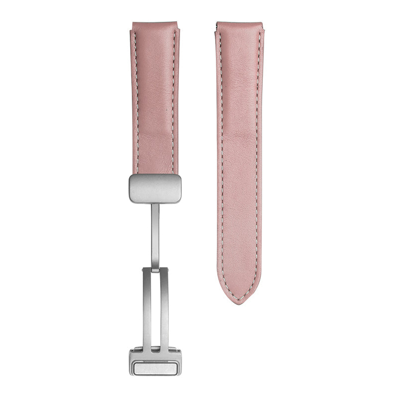 Armband 20 mm aus Leder für Samsung Galaxy Watch 5 4 Smartwatch in Pink | System-S