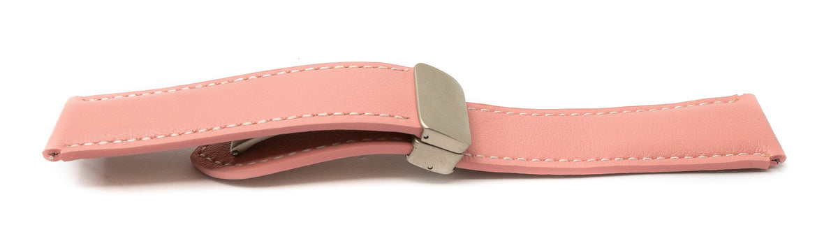Armband 20 mm aus Leder für Samsung Galaxy Watch 5 4 Smartwatch in Pink | System-S