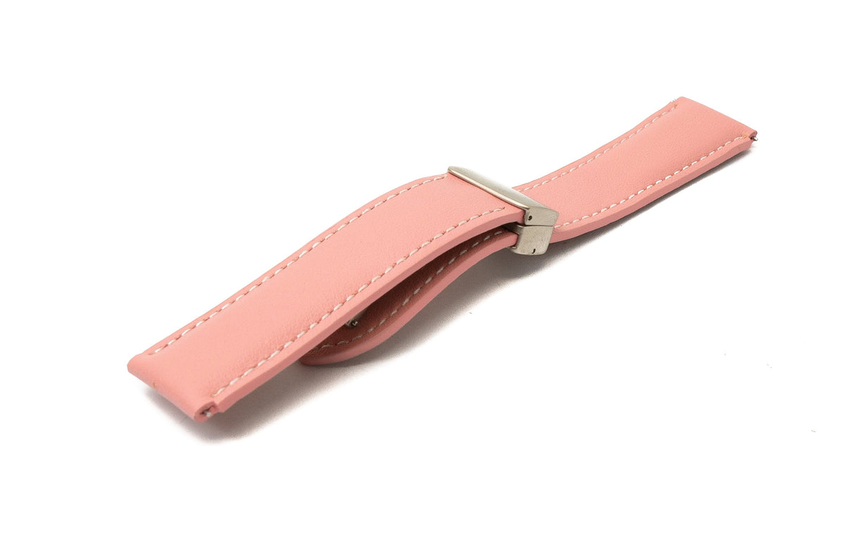 Armband 20 mm aus Leder für Samsung Galaxy Watch 5 4 Smartwatch in Pink | System-S