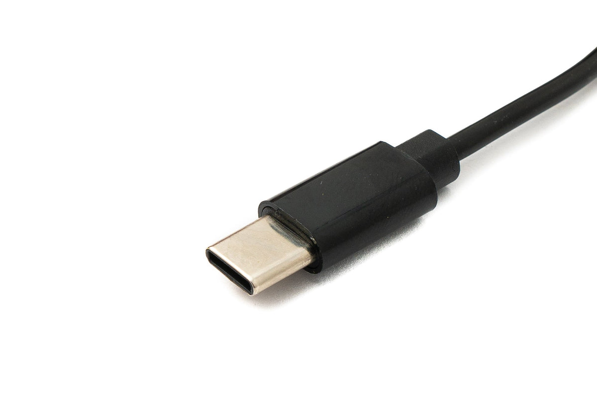 USB 3.1 Kabel 50 cm Typ C Stecker zu 2.0 A Stecker Spirale in Schwarz | System-S