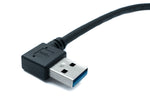 USB 3.1 Kabel 30 cm Typ C Stecker zu 3.0 A Stecker Winkel 5 Gbit/s Adapter in Schwarz | System-S