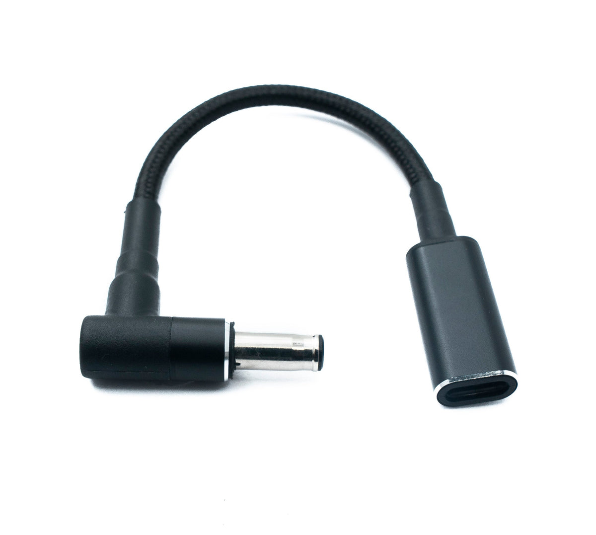 DC 20V Kabel 15 cm 5,5 x 3,0 Stecker zu USB 3.1 Typ C Buchse geflochten Winkel | System-S