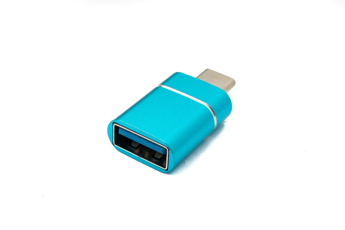 USB 3.1 Adapter Typ C Stecker zu 3.0 A Buchse 5 Gbit/s 100W in Blau Weiß | System-S