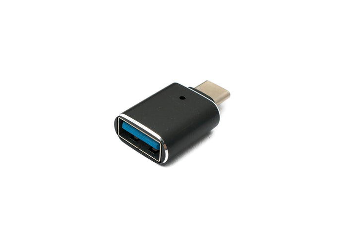 USB 3.1 Adapter Typ C Stecker zu 3.0 A Buchse mit Kontrollleuchte 5 Gbit/s 100W in Schwarz | System-S