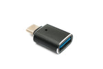USB 3.1 Adapter Typ C Stecker zu 3.0 A Buchse mit Kontrollleuchte 5 Gbit/s 100W in Schwarz | System-S